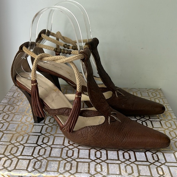 Henry Beguelin Shoes - Henry Beguelin Leather Pointed Toe Rope & Tassel Heels Women's size 36.5/6.5